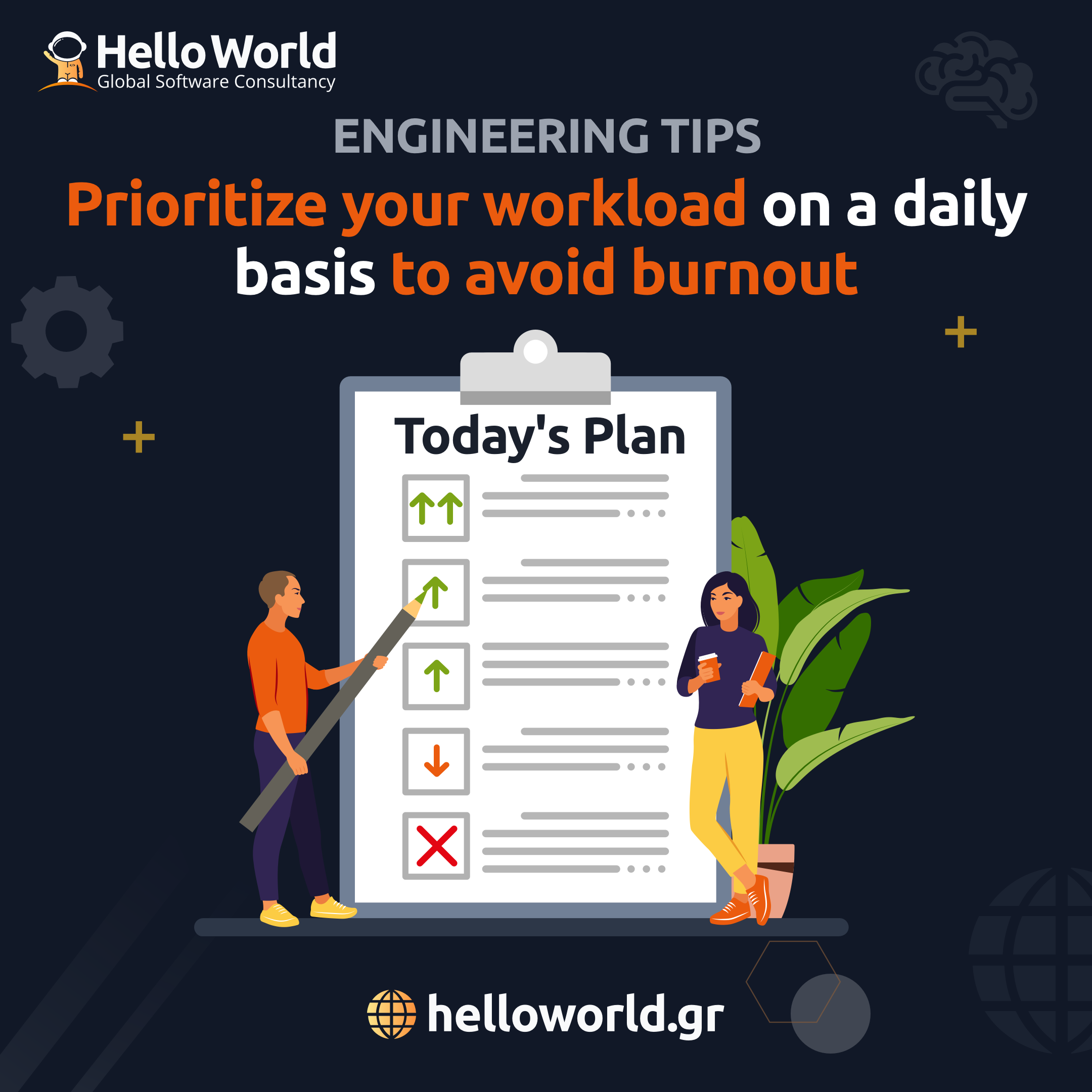 Prioritize your workload on a daily basis to avoid burnout