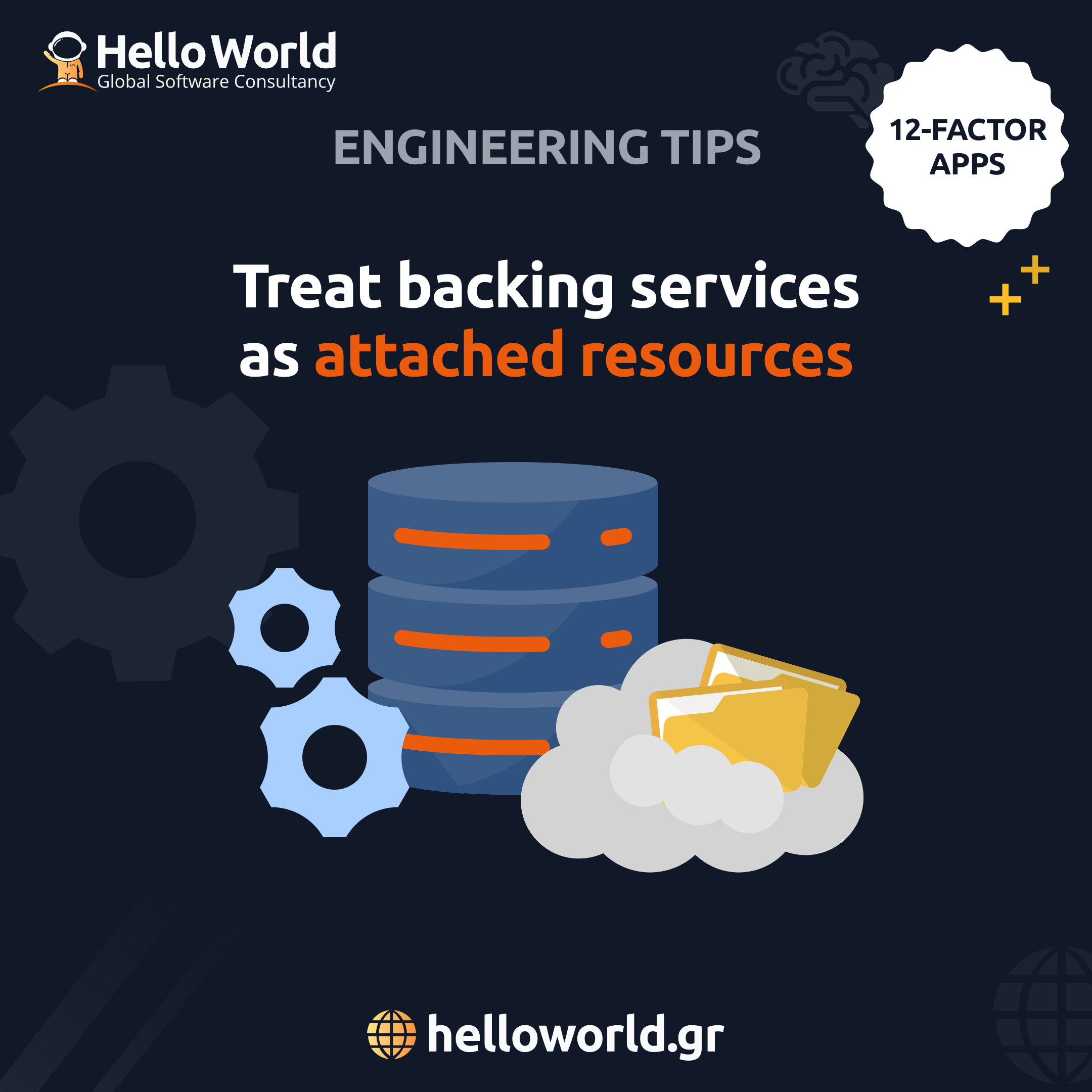Backing services: Treat backing services as attached resources