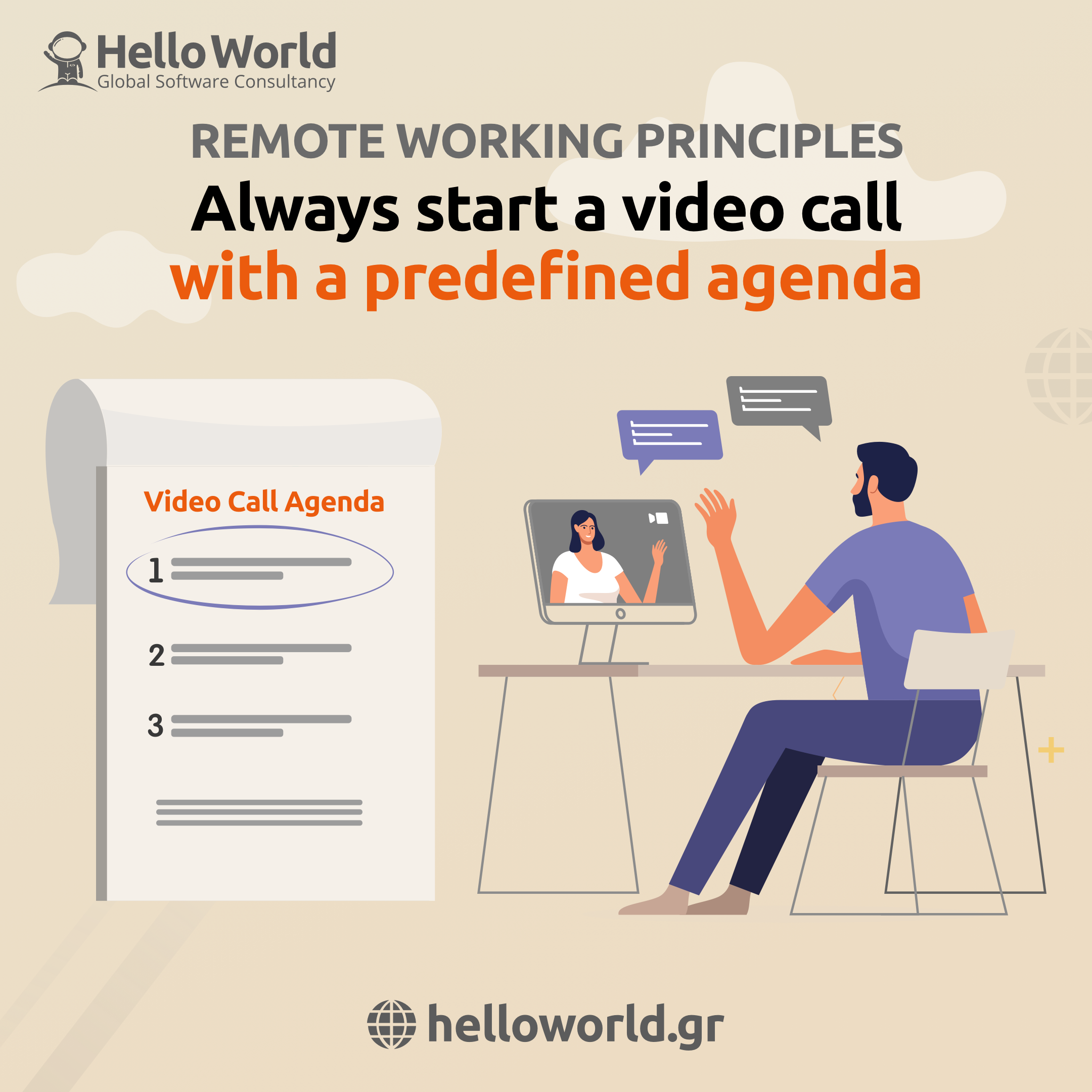 Always start a video call with a predefined agenda