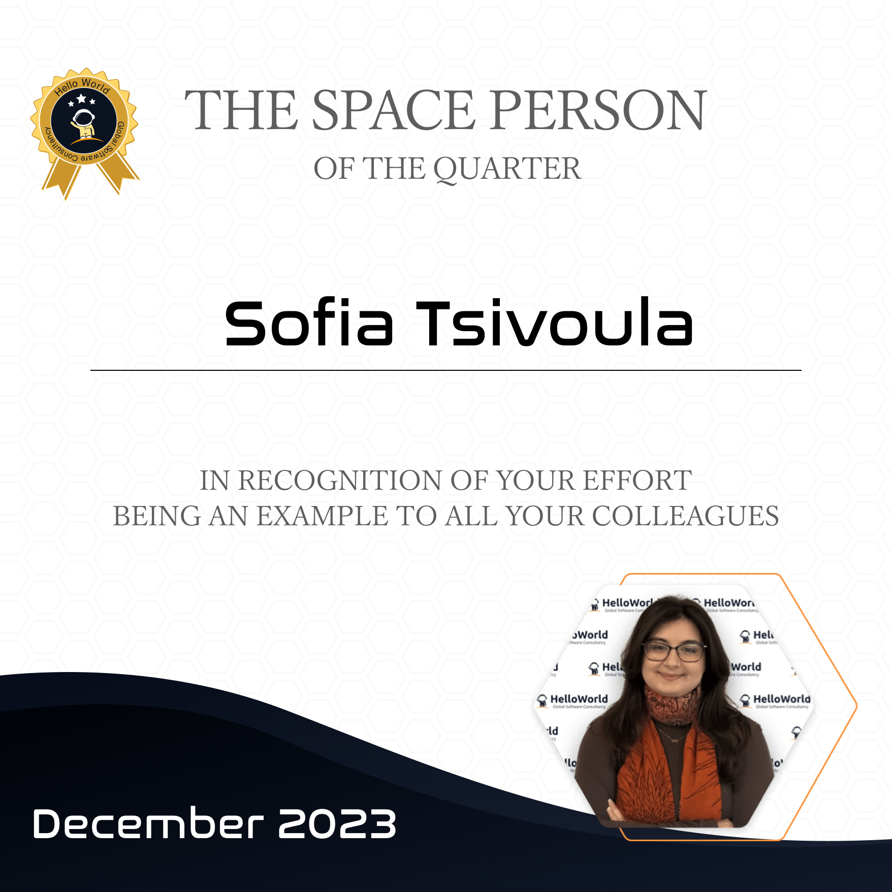 Space Person, 4th quarter 2023