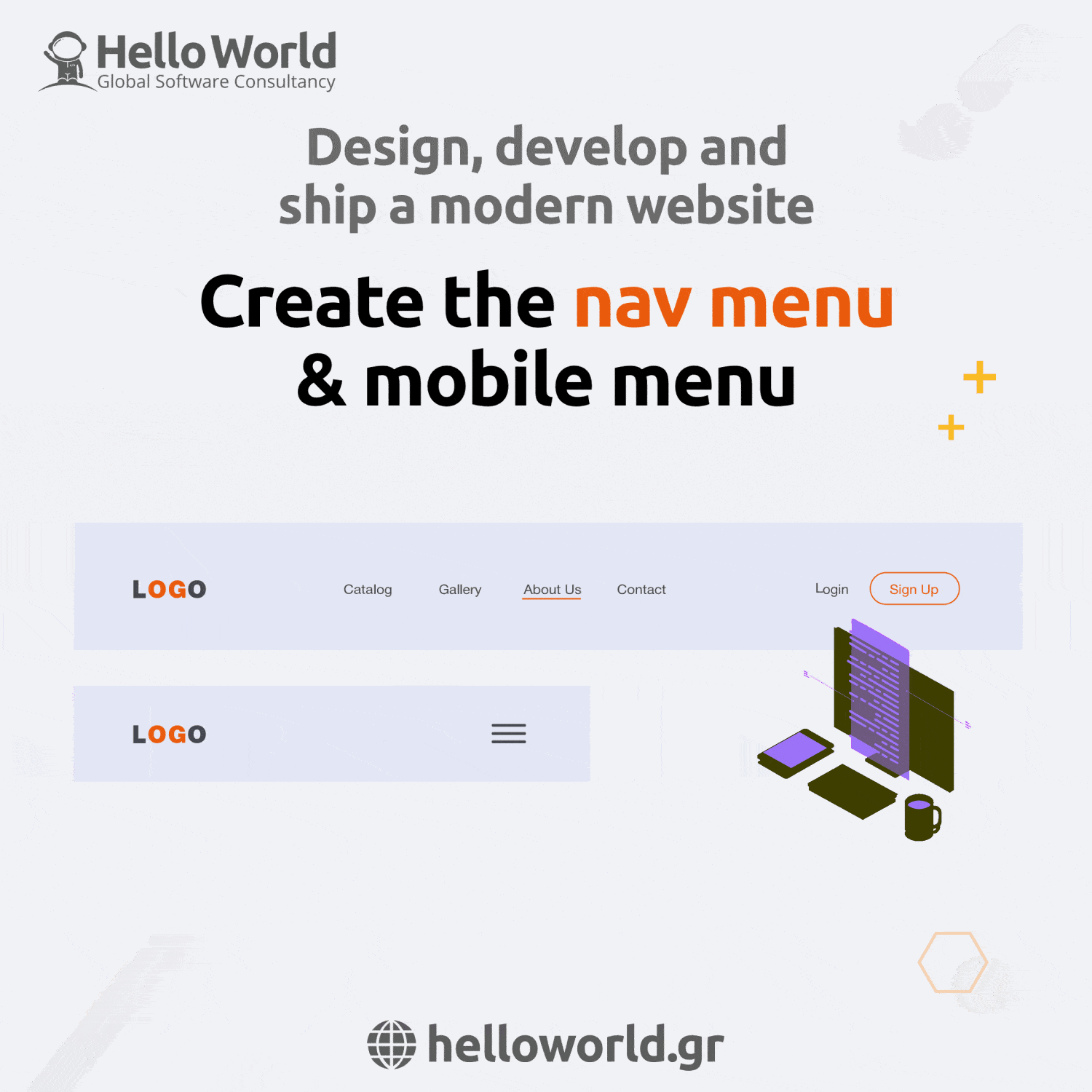 Modern Website: Create the nav menu & mobile menu